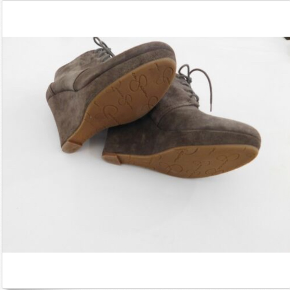Jessica Simpson Wedges High Heel Booties Gray 7 M - Picture 7 of 8